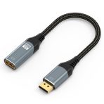 Prevo DPM-HDMIF-ADA Display Converter Adapter, DisplayPort (M) to HDMI (F), 0.2m, Black & Silver, DisplayPort 1.4 & HDMI 2.0, Supports up to 4K@60Hz, Braided Cable, Retail Box Packaging - Image 3