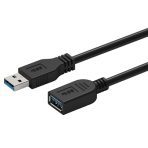 Prevo USBM-USBF-5M USB 3.0 Extension Cable, USB 3.0 Type-A (M) to USB Type-A (F), 5m, Black, Up to 5Gbps Transmission Rate, Retail Box Packaging - Image 3