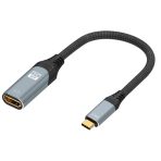 Prevo USBC-HDMI-ADA Display Converter Adapter, USB Type-C (M) to HDMI (F), 0.2m, Black & Silver, HDMI 2.0, Supports up to 4K@60Hz, Braided Cable, Retail Box Packaging - Image 3