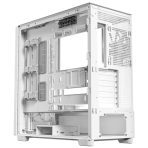 Antec FLUX Mid Tower PC Case - Tempered Glass, White/Wood, 5 PWM Fans, USB-C, E-ATX/ATX/mATX/ITX Compatibility - Image 4