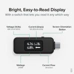 Plugable USBC-VAMETER3 Pass-Through USB-C VA Meter for High Power Devices - Image 3