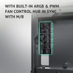 Antec Flux PRO Full Tower PC Case with Tempered Glass, Black/Wood, 6 Pre-Installed Fans, USB Type-C, E-ATX/ATX/mATX/mITX Compatibility - Image 2