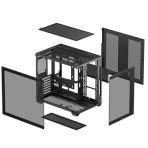 DeepCool CG530 Dual-Chamber Mid Tower Case, Tempered Glass Panels, Advanced Cooling Support, Exceptional Cable Management, Black - Image 4