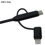 NEWlink 1.2m 3-in-1 USB Charging Cable, USB-A To USB Micro, USB-A To USB-C, USB-A to Lightning - Black - Image 3