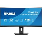 iiyama ProLite Curved Monitor XCB3497WQSNP-B1 34" VA Ultra-Wide Screen with KVM Switch, LAN, USB-C Dock, 0.4ms, 120Hz, HDMI, DisplayPort, Speakers, Height Adjustment - Image 2
