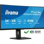 iiyama ProLite Curved Monitor XCB3497WQSNP-B1 34" VA Ultra-Wide Screen with KVM Switch, LAN, USB-C Dock, 0.4ms, 120Hz, HDMI, DisplayPort, Speakers, Height Adjustment - Image 4