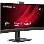 Viewsonic (VG3457CV) 34" UWQHD 21:9 Curved Video Conferencing Docking Monitor with Windows Hello and Zoom Certified Pop-up Webcam and 5W speakers - Image 2
