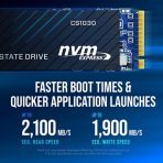 PNY CS1030 (M280CS1030-250-RB) 250GB SSD, PCIe Gen3 x4 Interface,Max Read 2500MB/s, MaxWrite 1100MB/s, 5 Year Limited Warranty - Image 4