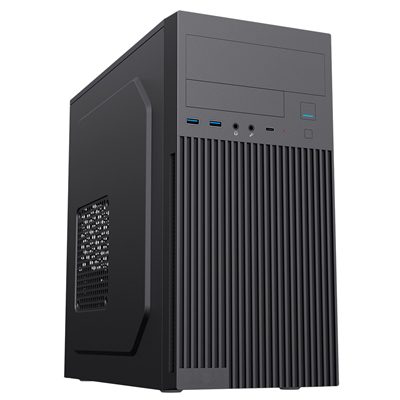 CiT Mentor Micro-ATX Office PC Case With USB Type C and 80mm Rear Black Fan Included