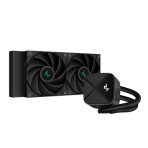 DeepCool LS520S Zero Dark All In One Liquid CPU Cooler, 240mm Radiator, 2 x 120mm Deepcool Fans, Intel/AMD