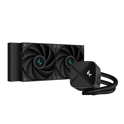 DeepCool LS520S Zero Dark All In One Liquid CPU Cooler, 240mm Radiator, 2 x 120mm Deepcool Fans, Intel/AMD