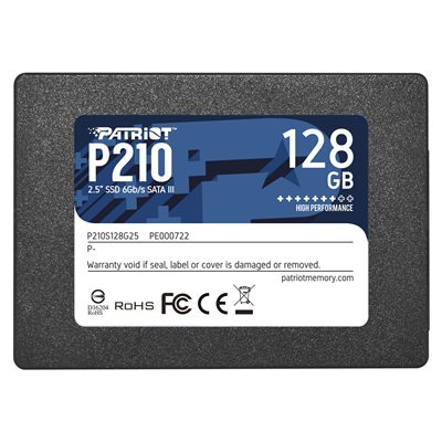 Patriot P210 (P210S128G25) 128GB 2.5 Inch SSD, Sata 3 Interface, Read 450MB/s, Write 540MB/s, 3 Year Warranty