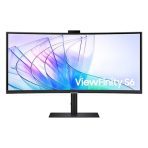 Samsung ViewFinity S6 S34C652VAU - S65VC Series 34 inch Ultra WQHD Curved Monitor, 3440x1440, 100Hz, 350cd/m, 5 ms, HDMI, DisplayPort, USB-C, USB Hub, KVM, Freesync, Height Adjustable, Webcam, Speaker