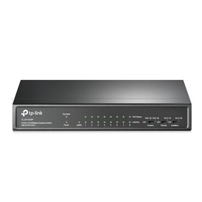 TP-Link TL-SF1009P 9-Port 10/100Mbps Metal Desktop PoE Switch with 8-Port PoE+ (65W)
