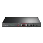 TP-Link TL-SL1218P 16-Port Metal 10/100 Mbps + 2-Port Gigabit Rackmount PoE Switch with 16-Port PoE+ (150W) - Image 2