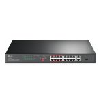 TP-Link TL-SL1218P 16-Port Metal 10/100 Mbps + 2-Port Gigabit Rackmount PoE Switch with 16-Port PoE+ (150W)