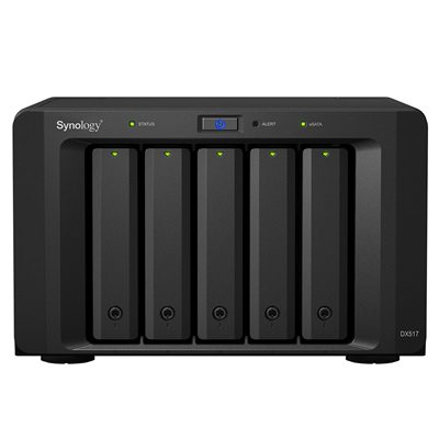 Synology DX517 5-Bay Expansion Unit, Supports up to 80TB, Hot Swappable Drives, 3 Year Warranty